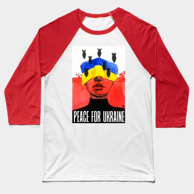 Peace for Ukraine Baseball T-Shirt by Dashika
